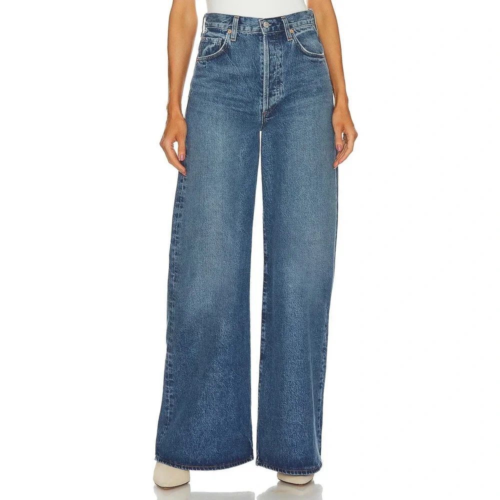 Citizens of Humanity Beverly Slouch Boot‎ Wide Leg Jeans in Corsage Blue